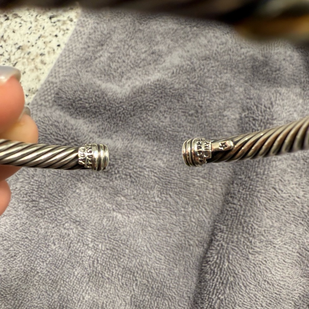 Silver and Gold Twisted Cable Bracelet - Picture 5 of 6